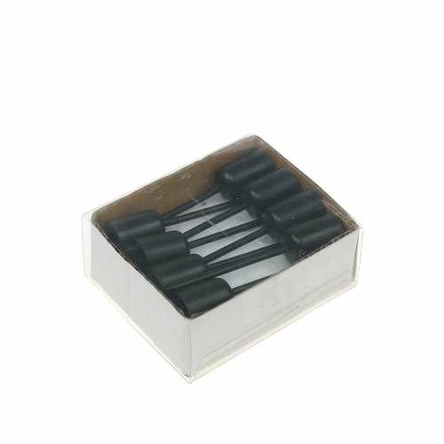 Floristik24 Ljusstake liten svart H7cm Ø12,5mm 8 st