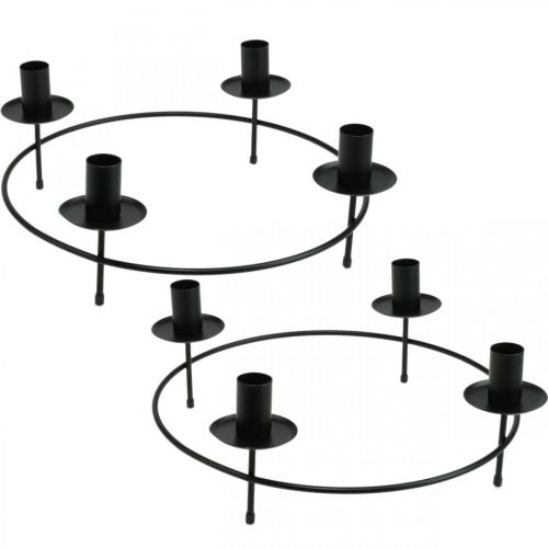 Artikel Ljusring pinne ljus ljusstake svart Ø33,5cm H11cm 2 st