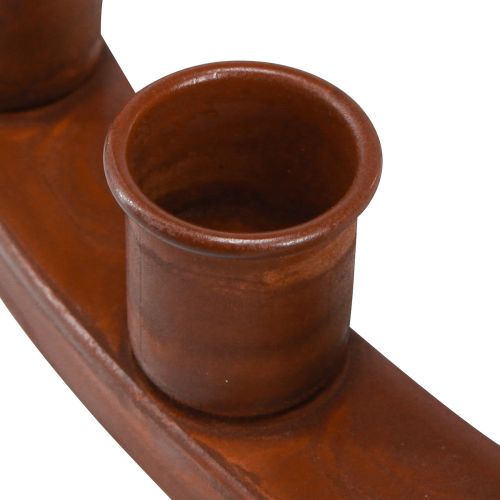 Floristik24 Ljusring för 24 pinnljus ljusstake brun metall 43cm