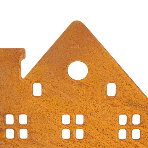 Ljusstake Julbelysning Dekoration Hus Rost 52×12cm | Floristik24.se