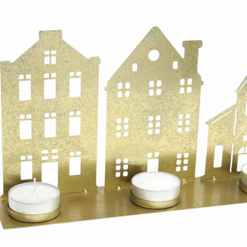Artikel Ljusstake Julbelysning Deco Houses Guld 52×12cm