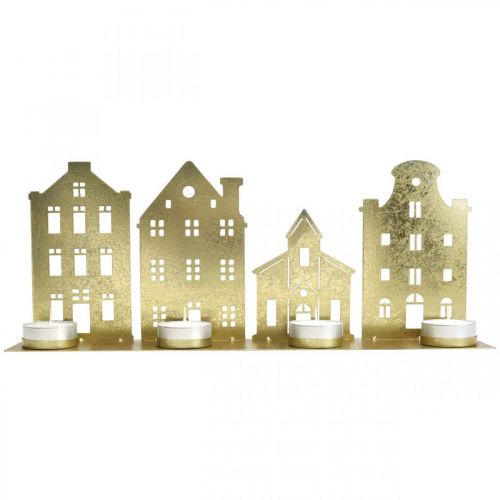 Artikel Ljusstake Julbelysning Deco Houses Guld 52×12cm