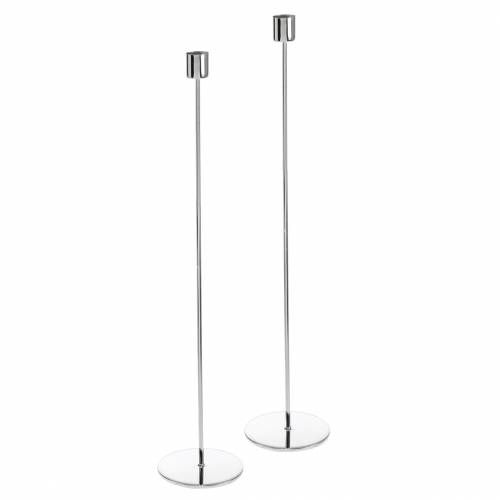 Floristik24 Metall ljusstake set för ljus silver Ø2,2cm H31cm 2st