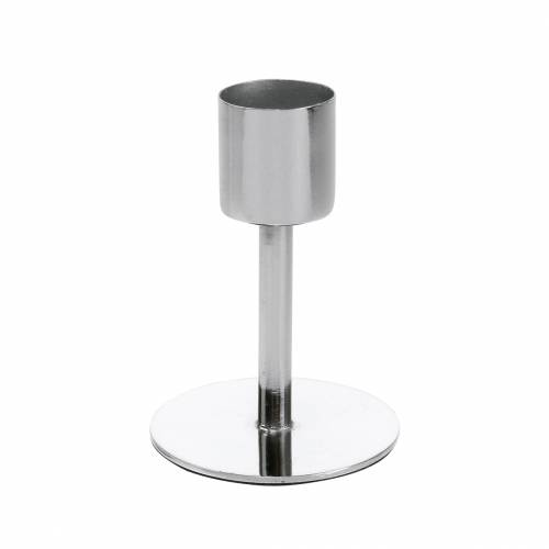 Ljushållare i metall för avsmalnande ljus silver Ø2,2cm H7,3cm 4 stycken