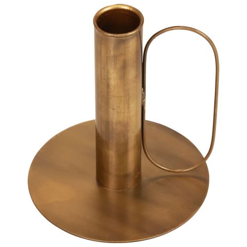 Floristik24 Ljusstake metall ljusstake mässing utseende Ø10cm