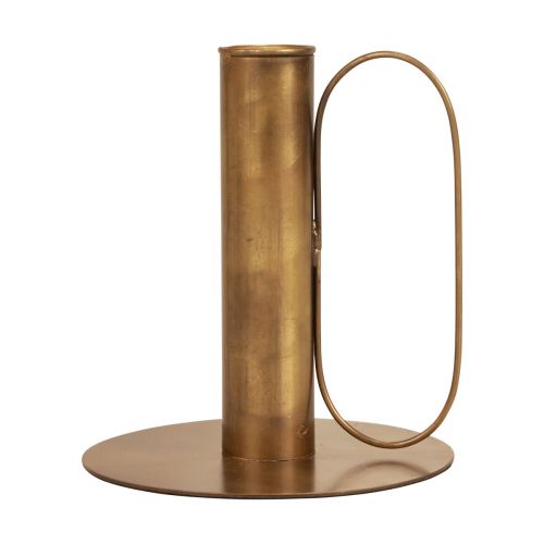 Floristik24 Ljusstake metall ljusstake mässing utseende Ø10cm