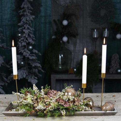 Floristik24 Ljusstake guld metall dekorativ pinne ljushållare Ø10cm H20cm