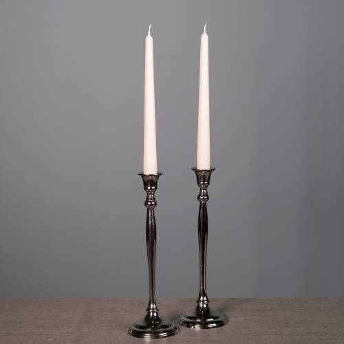 Floristik24 Ljusstakar silver set på 2 H27cm