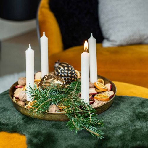 Floristik24 Ljusfat, adventskransskål, juldekoration gyllene antik look Ø30cm