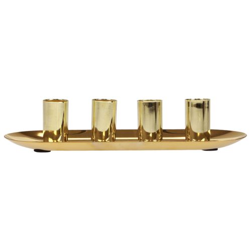 Artikel Ljusplatta metall pinne ljushållare guld 23x9x4,5cm