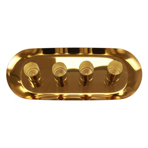 Artikel Ljusplatta metall pinne ljushållare guld 23x9x4,5cm