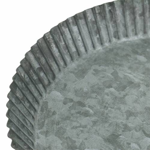 Floristik24 Dekorativ tallrik bakpanna zink Ø25cm H3cm