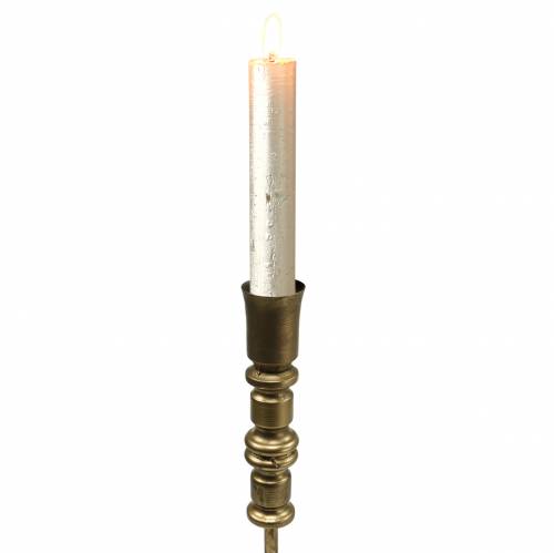 Floristik24 Ljusstake i vintage stil mässingsfärgad metall Ø12,5cm H49cm