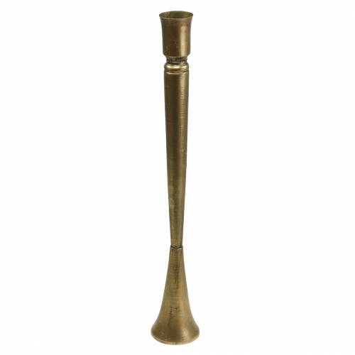 Floristik24 Ljusstake mässingsfärgad metall antik look Ø8cm H53,5cm