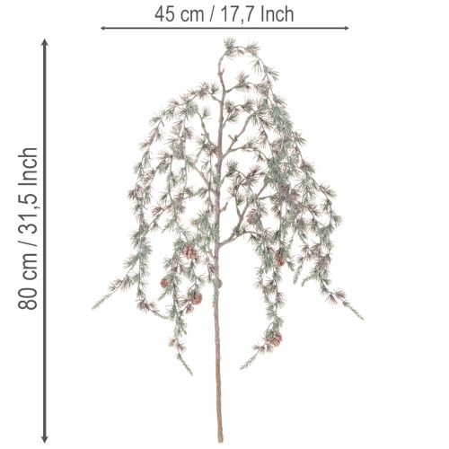 Konstgjord tallgren med kottar, dekorativ tallgren, konstgjord, 80 cm, 3 stycken | Floristik24.se