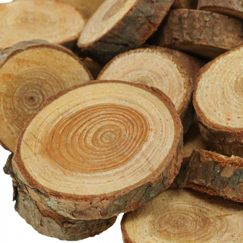 Artikel Träskivor deco strössel trä furu rund Ø2–3cm 500g
