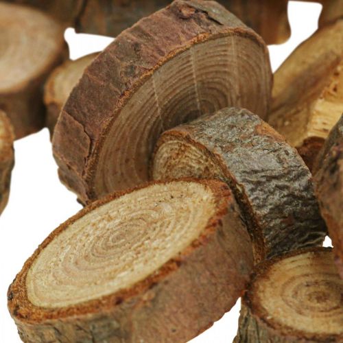 Floristik24 Träskivor deco strössel trä furu rund Ø3-4cm 500g
