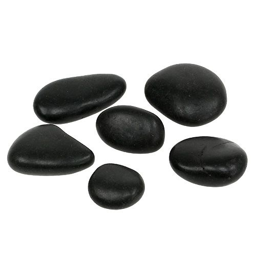 Floristik24 Pebbles svart 4cm - 7cm 1kg