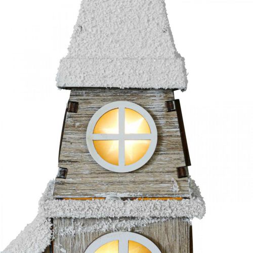 Floristik24 Ljushus träkyrka Julkyrka träkyrka H45cm