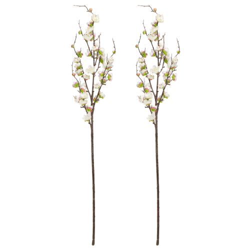 Artikel Körsbärsblommande dekorationsgren Konstgjord gren Vita blommor 96cm 2st