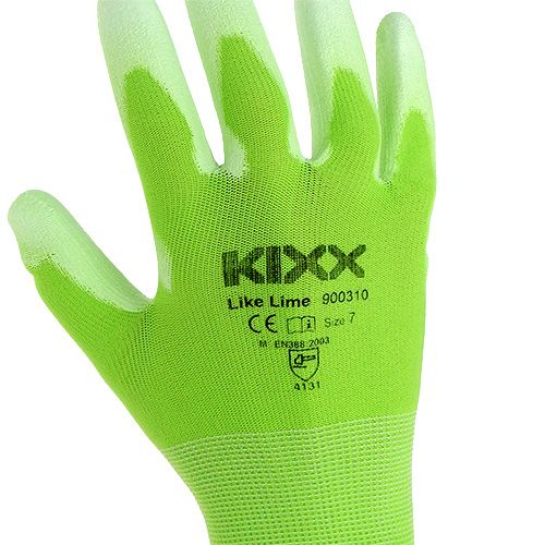 Artikel Kixx trädgårdshandskar storlek 7 ljusgrön, lime