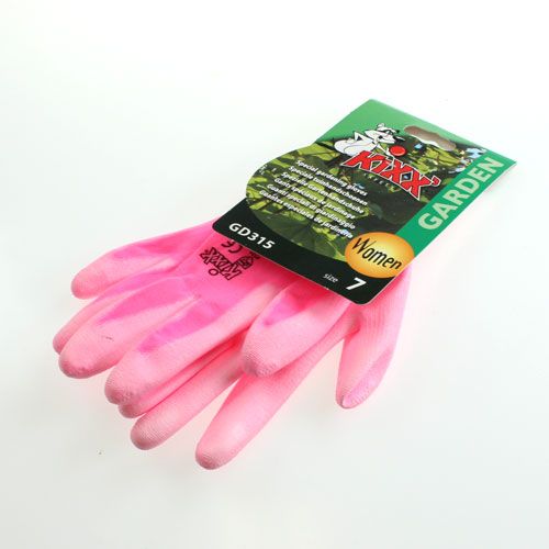 Artikel Kixx trädgårdshandskar storlek 7 rosa, rosa