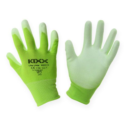 Kixx trädgårdshandskar i nylon storlek 8 ljusgrön, lime