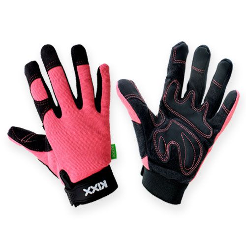 Floristik24 Kixx syntetiska handskar storlek 8 rosa, svarta