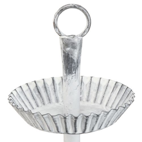 Floristik24 Tårtställ Shabby Chic metall vit 2 våningar Ø16,5cm