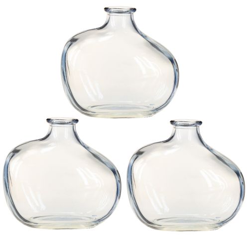 Artikel Liten glasvas klar modern minivas glas blå 11×6×10 cm 3 st