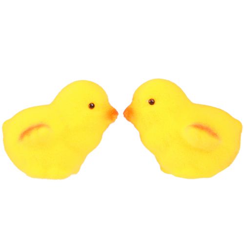 Artikel Små påskungar gul orange flockade H4,5cm 18 st
