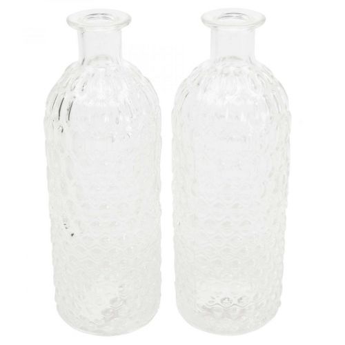 Artikel Liten glasvas vas honeycomb look dekorativ vas glas H20cm 6st