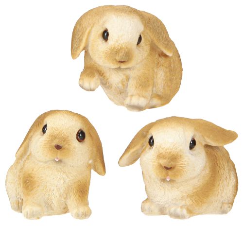 Artikel Liten påskhare Dekoration Bunny Polyresin 9×6×6,5cm 3st