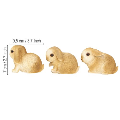 Artikel Liten påskhare Dekoration Bunny Polyresin 9×6×6,5cm 3st