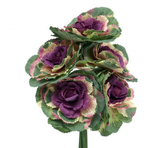 Floristik24 Konstgjord kål lila, grön 25cm 6st