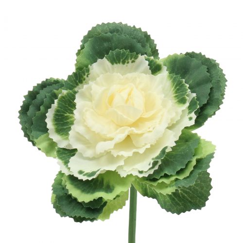 Artikel Konstgjord dekorativ kål vit, grön 25 cm 6st