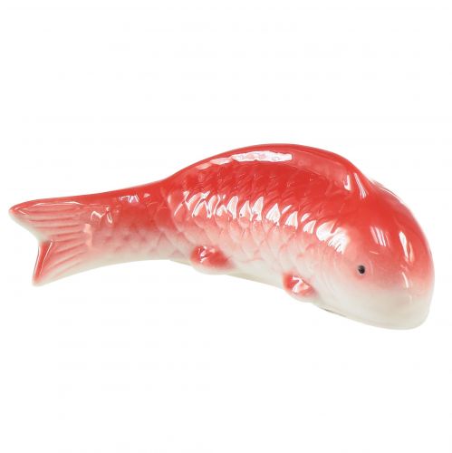 Artikel Koi dekorativ fisk keramik röd vit flytande 15cm 3st