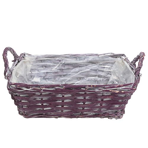 Floristik24 Fyrkantig korg 29cm x 23cm H10cm mörk lila