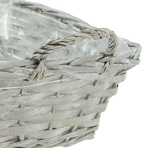 Floristik24 Fyrkantig korg grå 29cm x 23cm H10cm 1 st