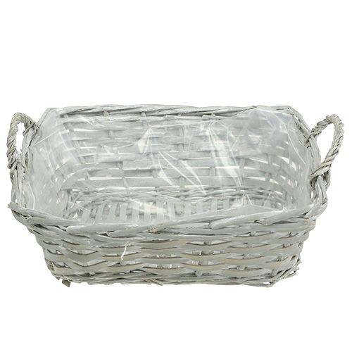 Floristik24 Fyrkantig korg grå 29cm x 23cm H10cm 1 st
