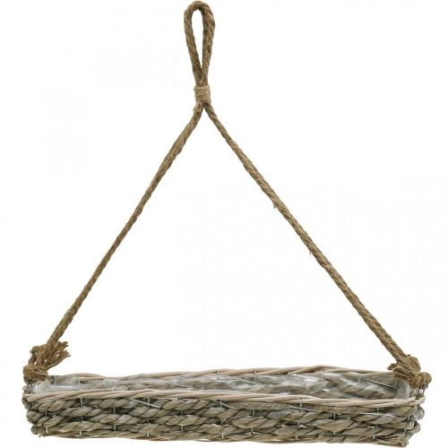 Artikel Korg för upphängning, hängkorg, planter flätad naturfärg, tvättad vit L43,5cm