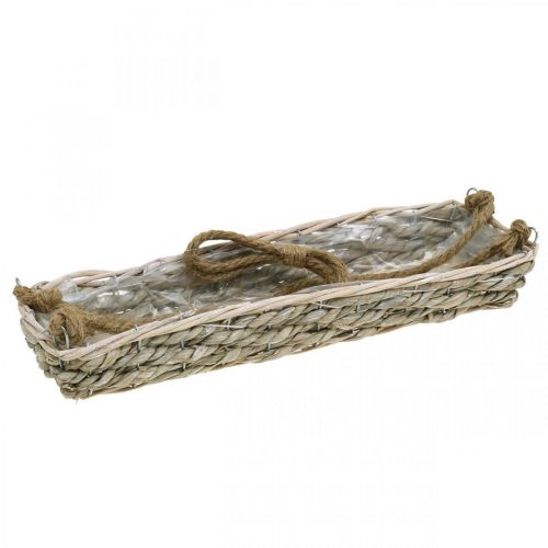 Artikel Korg för upphängning, hängkorg, planter flätad naturfärg, tvättad vit L43,5cm