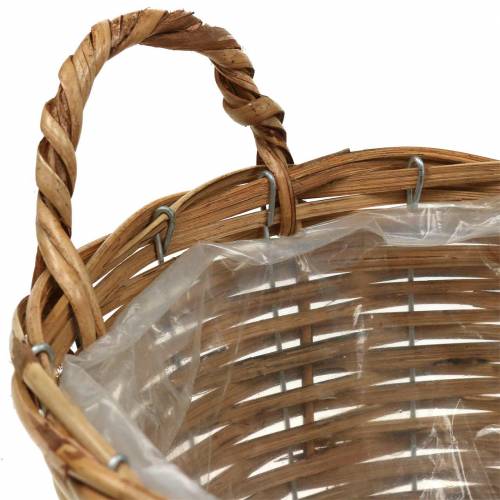 Floristik24 Flätad korg med handtag Ø30cm höjd 22cm för plantering