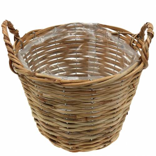 Floristik24 Flätad korg med handtag Ø30cm höjd 22cm för plantering
