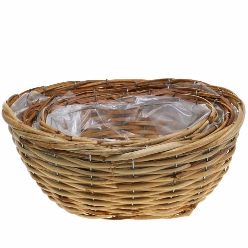 Korgblommkorg x3 oval set med tre storlekar mycket stabil