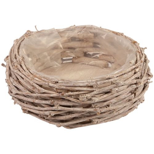 Floristik24 Flätad korg växtkorg tvättad vit Ø25cm H11cm