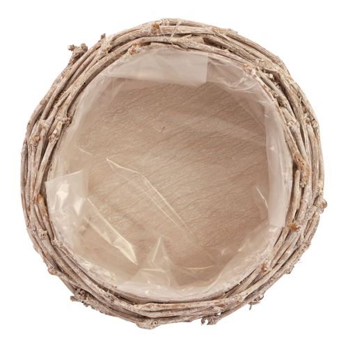 Floristik24 Flätad korg växtkorg tvättad vit Ø25cm H11cm