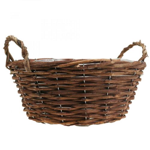 Floristik24 Flätad korg med handtag Växtkorg Dekorkorg Ø29×H13cm