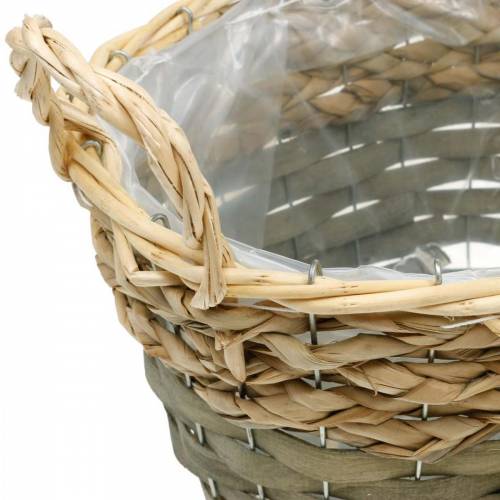 Artikel Korg flätad oval växtkorg natur, grå 29/24cm set om 2