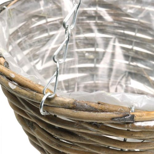 Floristik24 Skål för upphängning, korg för plantering naturell, tvättad vit H13cm Ø25cm